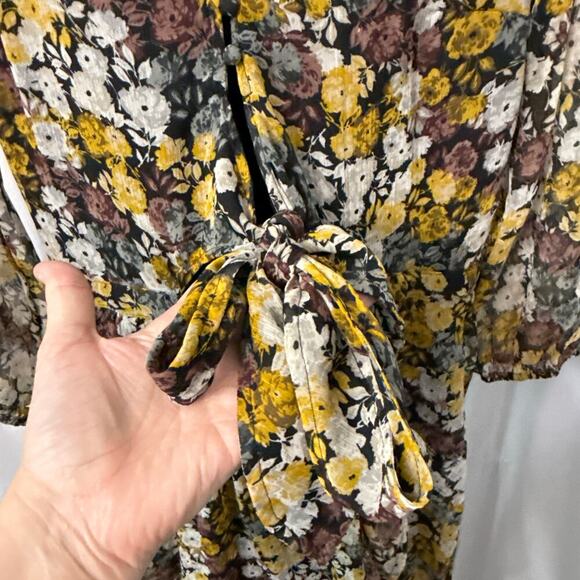 Abercrombie & Fitch Midi Dress Medium Floral Boho Peasant - Picture 10 of 13